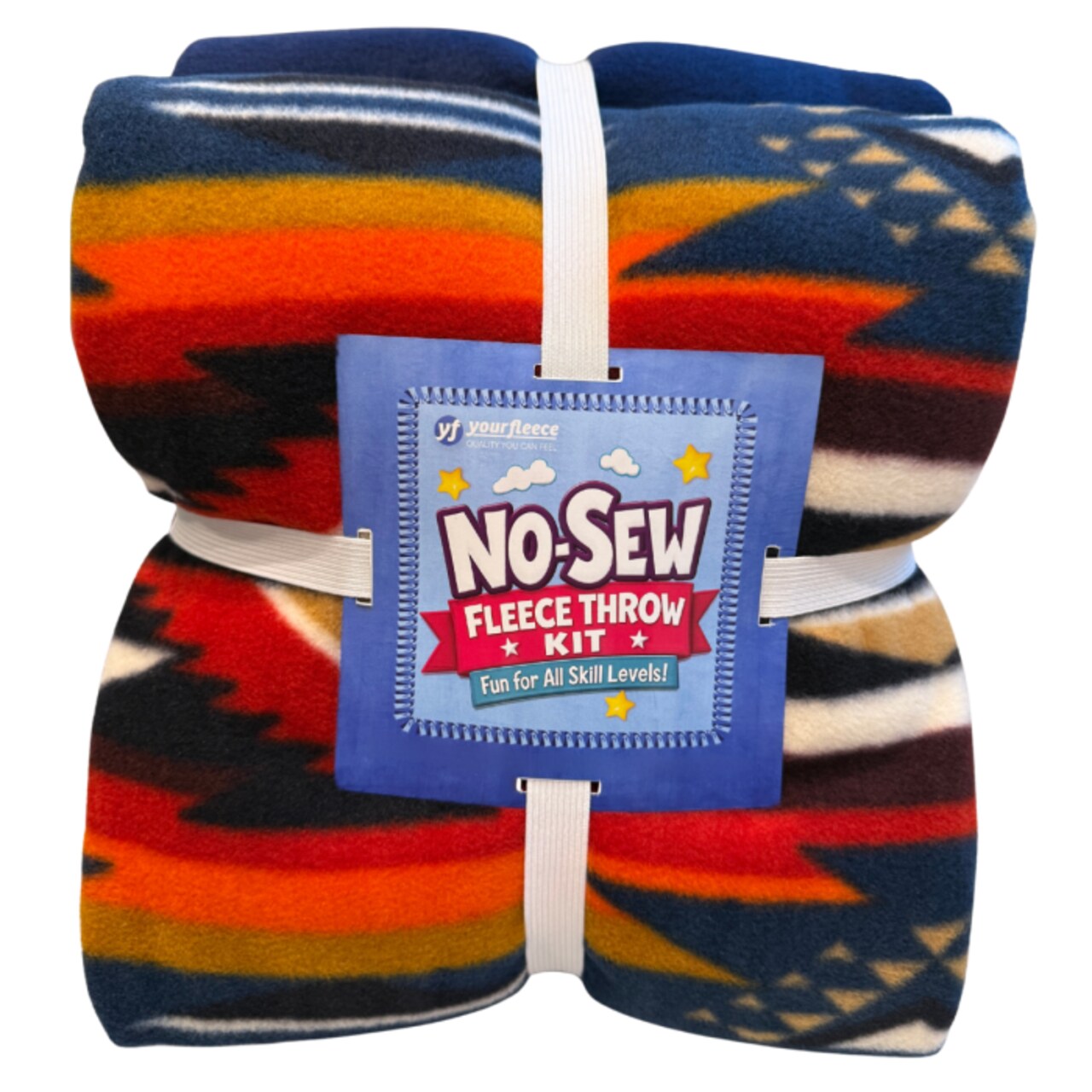 Desert Raindance Navy Anti-Pill No Sew Throw Fleece Fabric Kit